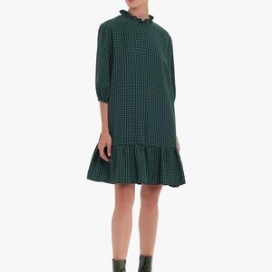 Donna Morgan Women's 3/4" Sleeve Hem Flounce Mini Dress